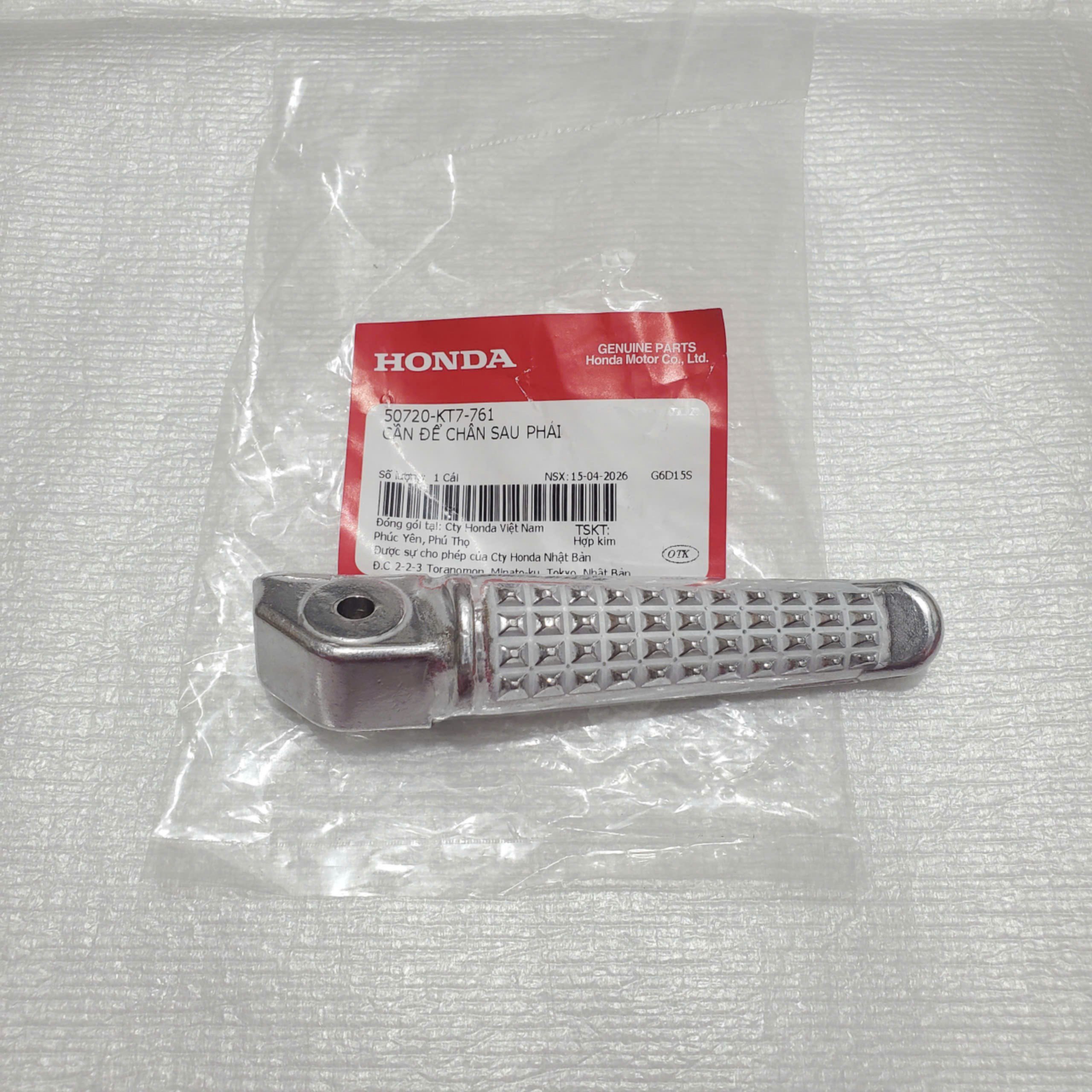 Cần để chân sau, Cục nhôm gác chân sau Sonic 150, Winner 150, Winner X phải - 50720-KT7-761