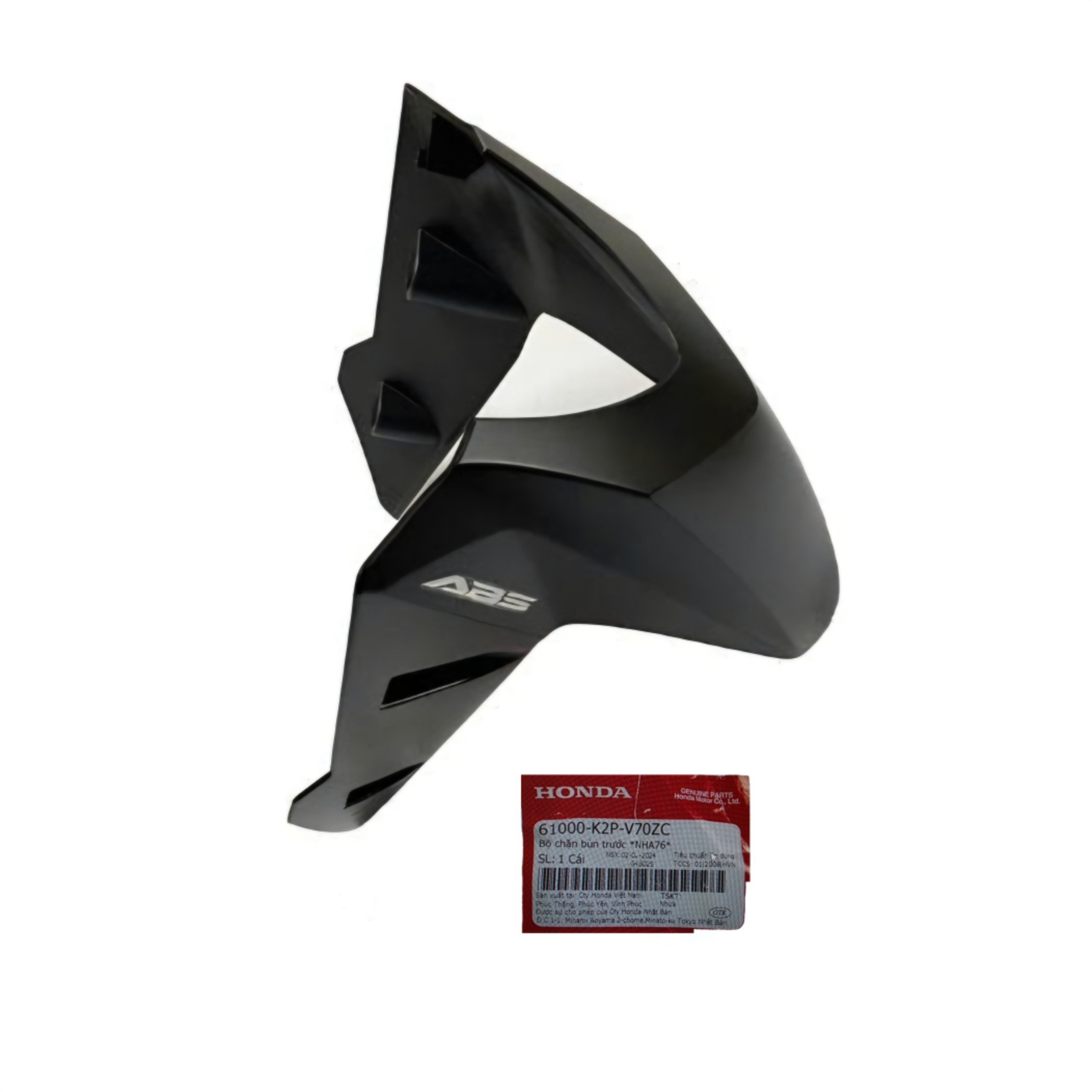 Bộ chặn bùn trước *Nha76*, Dè trước Winner X đen mờ ABS (2019-2024) - 61000-K2P-V70ZC