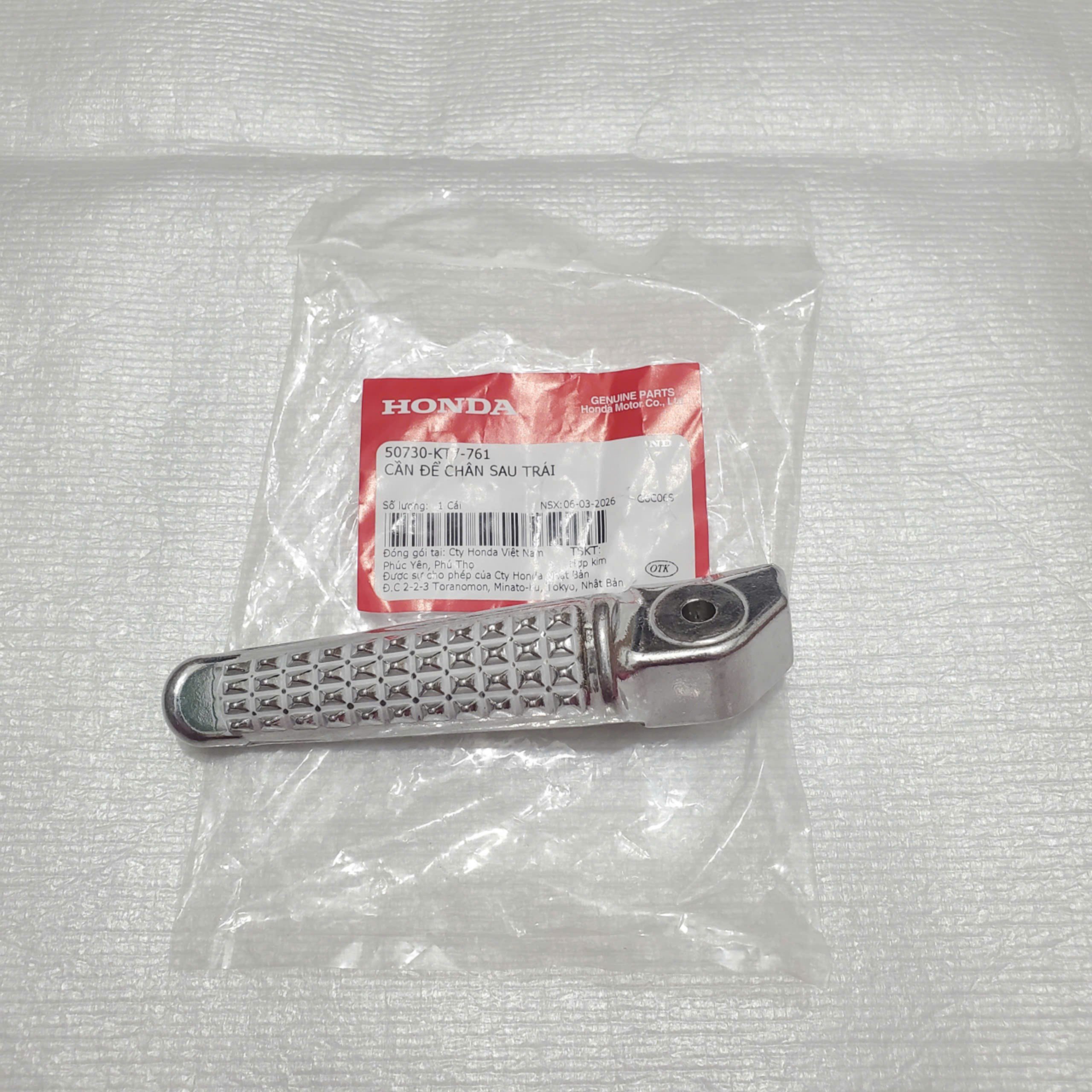 Cần để chân sau, Cục nhôm gác chân sau Sonic 150, Winner 150, Winner X trái - 50730-KT7-761