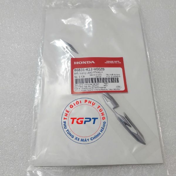 Biểu tượng LEAD *TYPE1*, tem sườn, tem chữ nổi Lead 2017 - 2023 trắng, đỏ /86831-K12-V00ZB/86831-K12-V40ZA