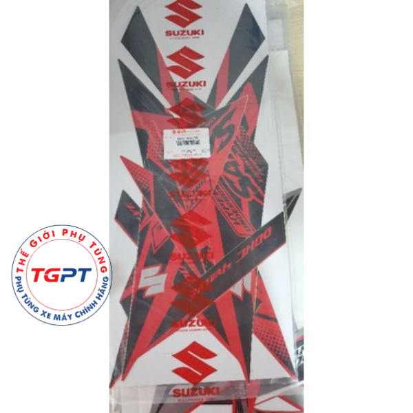 Bộ tem xe Satria Fi màu đỏ đen đời 2018 /68000-12K40-YZE-ID