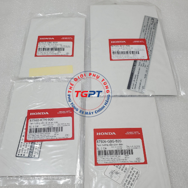 Bộ tem thông số xe Super Dream ( 4 tem ) /87560-KTM-900/ 87505-KFV-790/ 87506-GBG-B20/ 87513-GBG-B20
