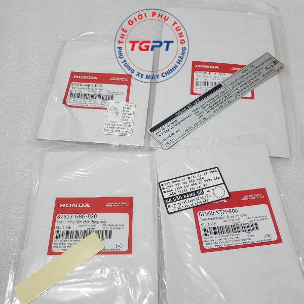 Bộ tem thông số xe Super Dream ( 4 tem ) /87560-KTM-900/ 87505-KFV-790/ 87506-GBG-B20/ 87513-GBG-B20