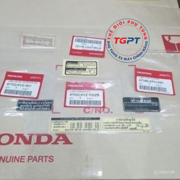 Bộ Tem Thông Số Wave 125i (4 tem) /87586-KPH-690/ 87505-KYZ-T00ZB/ 87560-KW7-901ZC/ 87700-KVG-901
