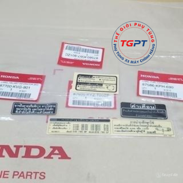 Bộ Tem Thông Số Wave 125i (4 tem) /87586-KPH-690/ 87505-KYZ-T00ZB/ 87560-KW7-901ZC/ 87700-KVG-901