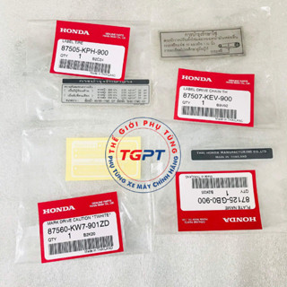Bộ tem thông số Wave Thái 110 /87507-KEV-900/ 87560-KW7-901ZD/ 87505-KPH-900/ 87125-GB0-900