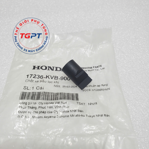 Chốt xả bầu lọc khí, Ống xả cặn pô e đen ngắn /17236-KVB-900
