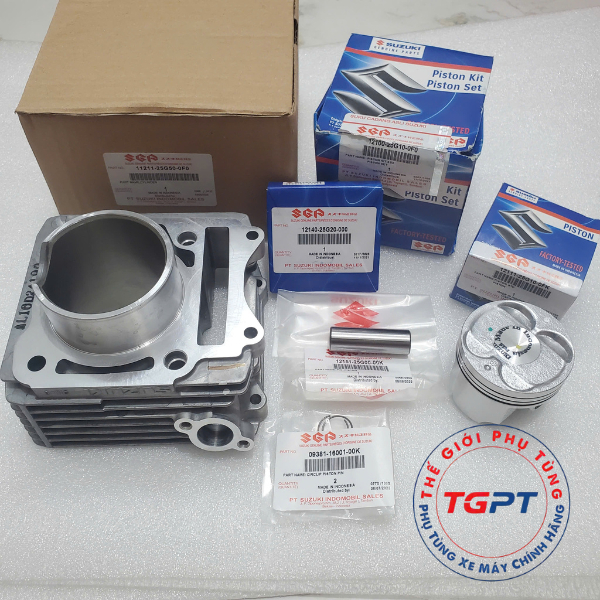 Nòng piston bạc Raider xăng cơ, Satria Fu 150 /11211-25G50-0F0/12100-25G10-0F0