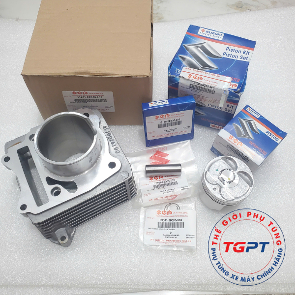 Nòng piston bạc Raider xăng cơ, Satria Fu 150 /11211-25G50-0F0/12100-25G10-0F0