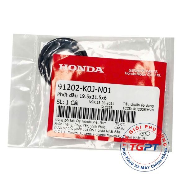 Phớt dầu 19.5x31.5x6, Phốt dên bên nồi Vision 2021+, Scoopy 2021-2023 /91202-K0J-N01