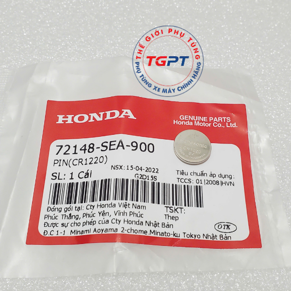 Pin Remote nhỏ (CR1220), pin chìa khóa tìm xe AB, Lead /72148-SEA-900