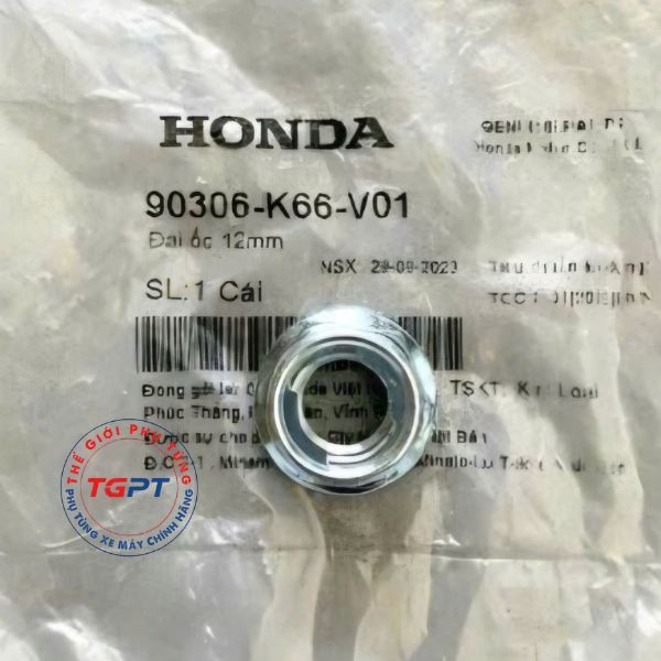 Đai ốc 12mm, tán cốt bánh Honda dùng nhiều loại xe - 90306-K66-V01