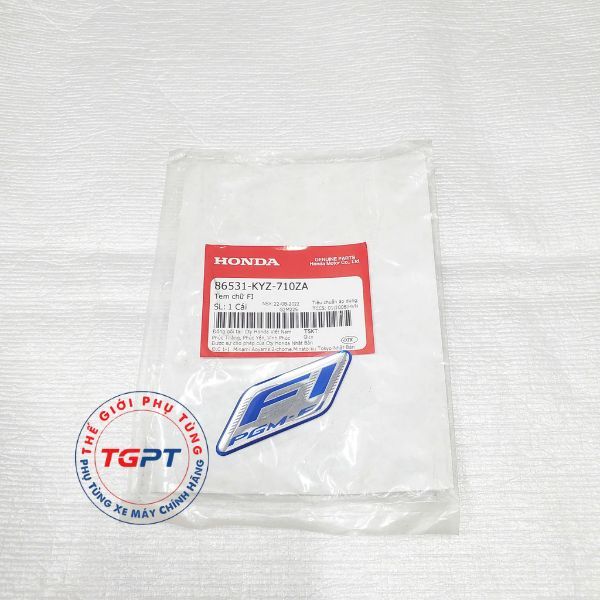 Tem logo Fi màu xanh dán ốp đầu dùng cho nhiều dòng xe - 86531-KYZ-710ZA