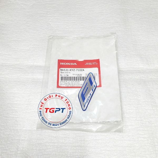 Tem logo Fi màu xanh dán ốp đầu dùng cho nhiều dòng xe - 86531-KYZ-710ZA