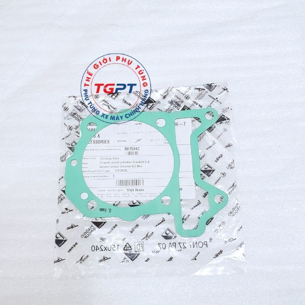 Gioăng đệm, ron chân lòng Vespa 3V (0.6mm) LX, Fly, Liberty, GTS, Prima, Sprint, S, 946 (ie) (2012-2018) - B015442
