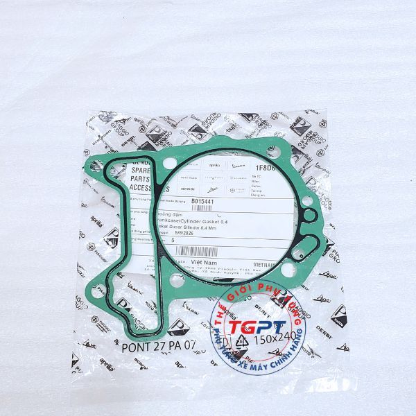 Gioăng đệm, ron chân lòng Vespa 3V (0.4mm) LX, Fly, Liberty, GTS, Prima, Sprint, S, 946 (ie) (2012-2018) - B015441
