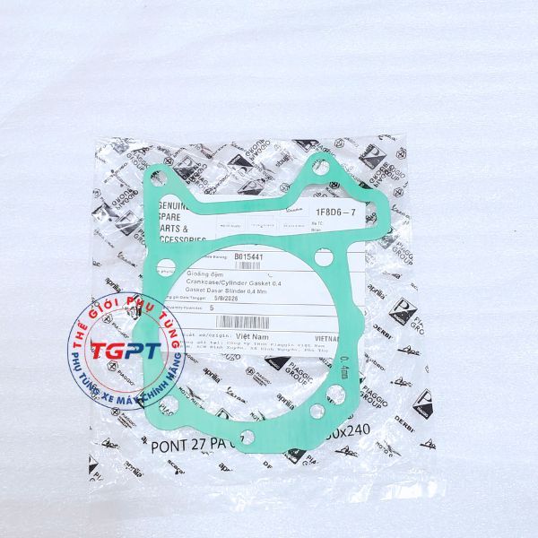 Gioăng đệm, ron chân lòng Vespa 3V (0.4mm) LX, Fly, Liberty, GTS, Prima, Sprint, S, 946 (ie) (2012-2018) - B015441