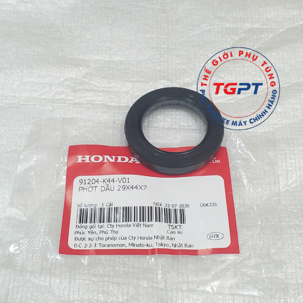 Phớt dầu 29X44X7, Phốt bánh sau, phốt láp Vision 2011-2026, Air Blade 110, Lead 4Val, Genio, Scoopy 110 - 91204-K44-V01