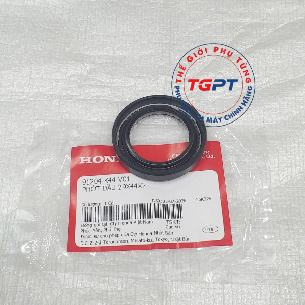 Phớt dầu 29X44X7, Phốt bánh sau, phốt láp Vision 2011-2026, Air Blade 110, Lead 4Val, Genio, Scoopy 110 - 91204-K44-V01