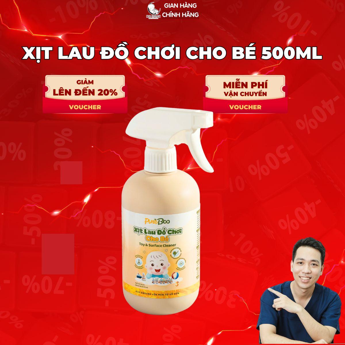 Xịt lau đồ chơi cho bé PineBoo 500ml