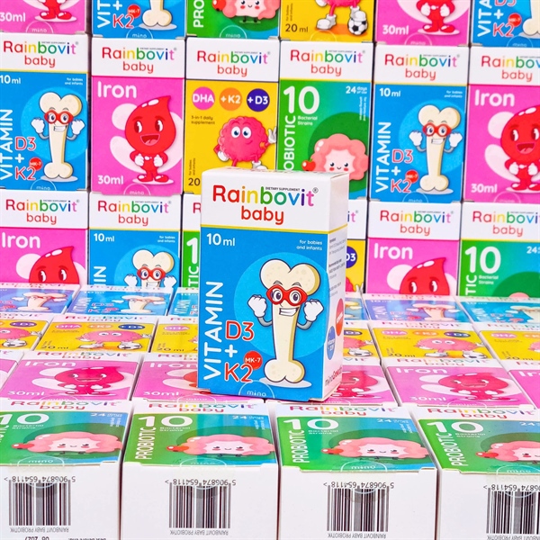 Bổ sung vitamin D3K2 Rainbovit Baby 10ml (0M+)
