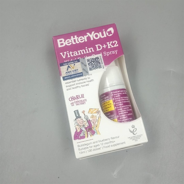BetterYou Vitamin D+K2 Kids's Daily Spray 15ml (1Y+)