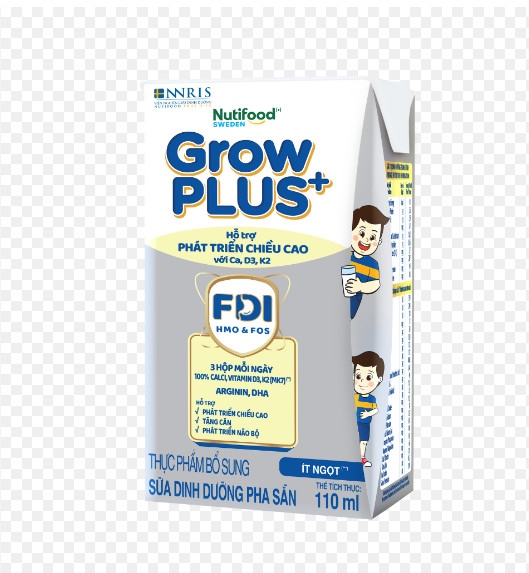 Thùng 24 hộp sữa pha sẵn Nutifood Grow Plus+ Height Boosting 110ml (bạc)