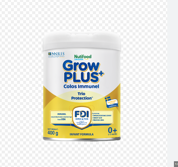 Sữa Nutifood Grow Plus+ Colos Immunel 0+ 400g (0-12M) - 12T - Thùng 24