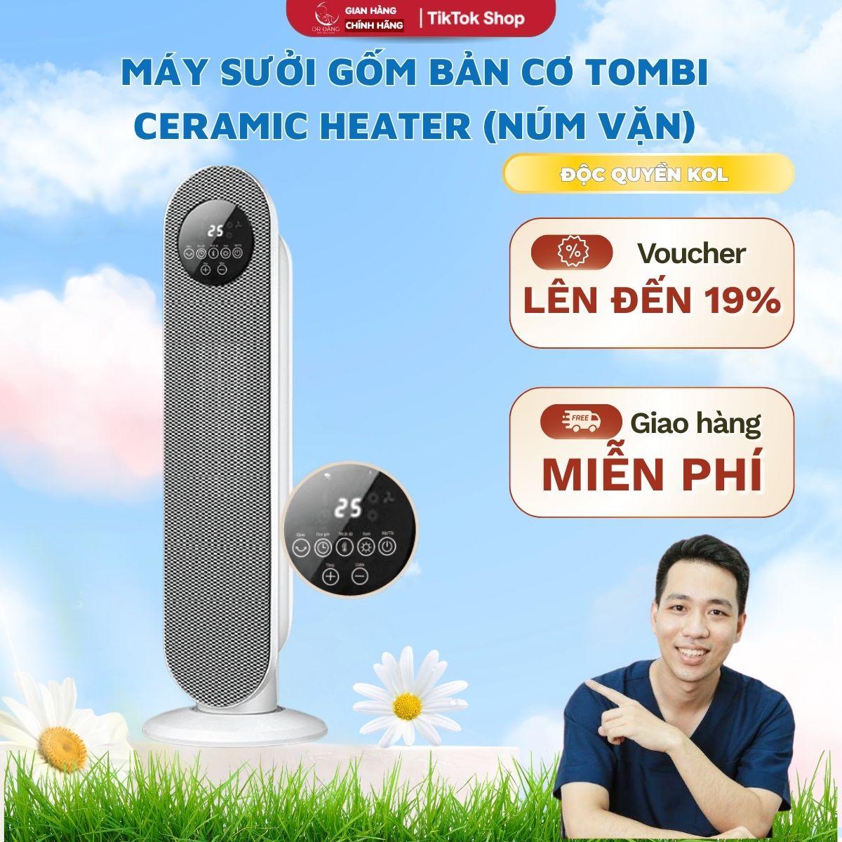 Máy sưởi gốm bản cơ Tombi Ceramic Heater (núm vặn) - 50X