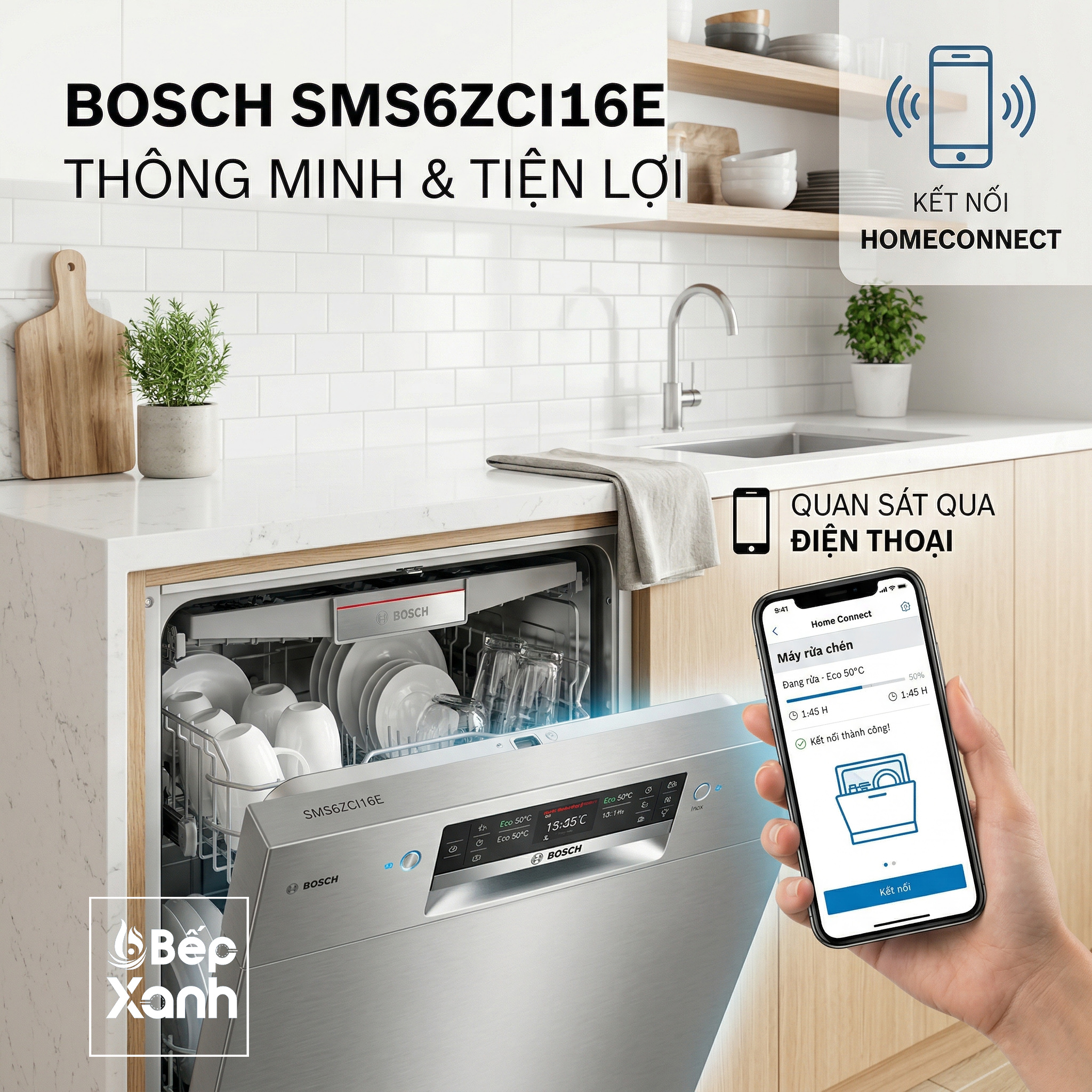 Máy Rửa Chén Độc Lập Series 6 Bosch SMS6ZCI16E / New 2024 - Nhập Khẩu Đức