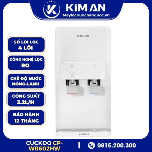 Máy Lọc Nước Cuckoo Để Bàn Nóng Lạnh INSPURE CP-WR602HW