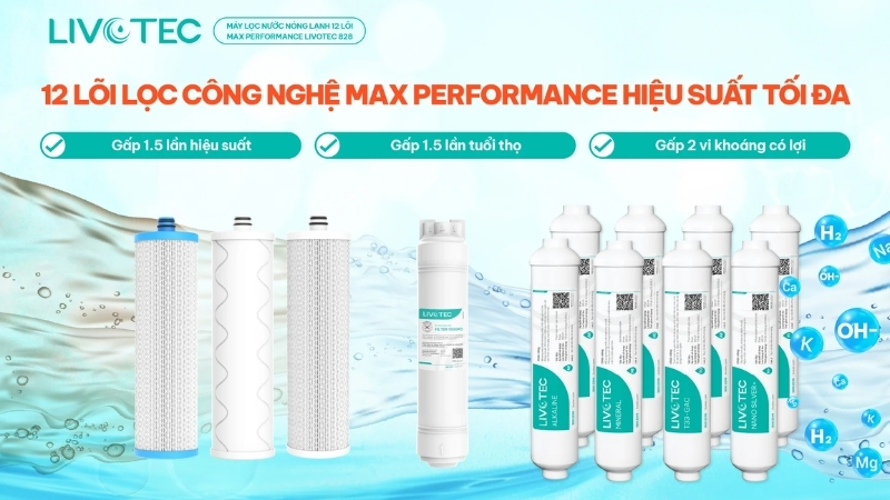 Hệ 12 lõi lọc công nghệ MAX PERFORMANCE