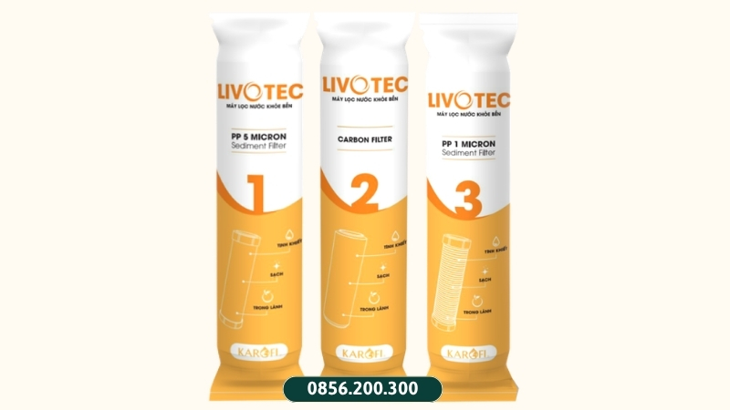 Bộ 3 lõi lọc thô thường Livotec