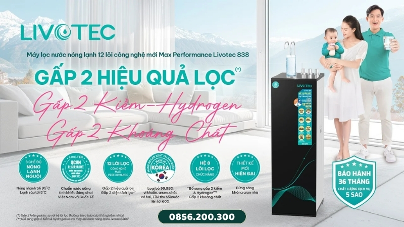 Máy lọc nước Livotec nóng lạnh 838