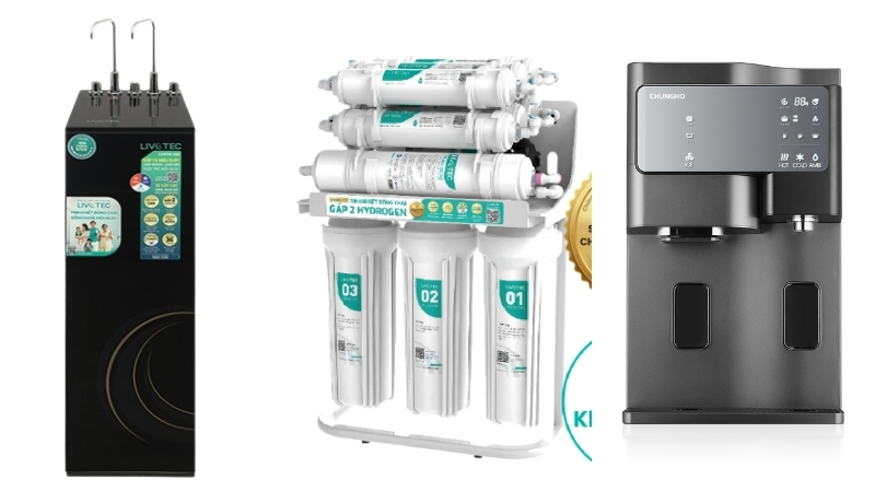 3 thiết kế của máy lọc nước: tủ đứng - lắp âm tủ bếp - để bàn
