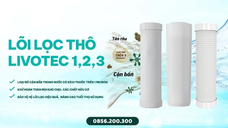 Lõi lọc thô 123 tiêu chuẩn của Livotec