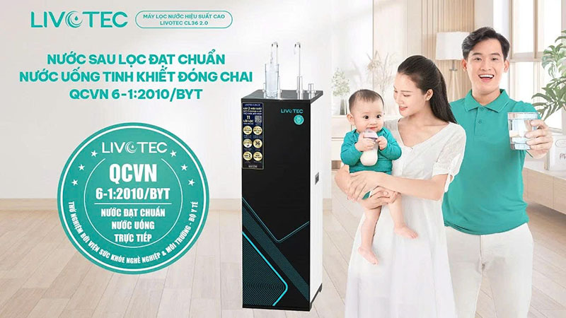 Nước sau lọc đạt chuẩn QCVN 6-1:2010/BYT