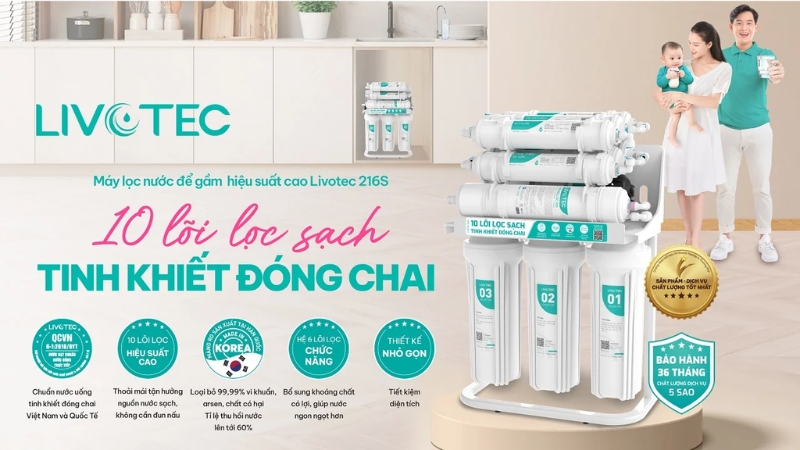 Máy lọc nước lắp âm tủ bếp Livotec 216S