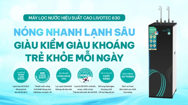 Máy lọc nước nóng lạnh nguội Livotec 630