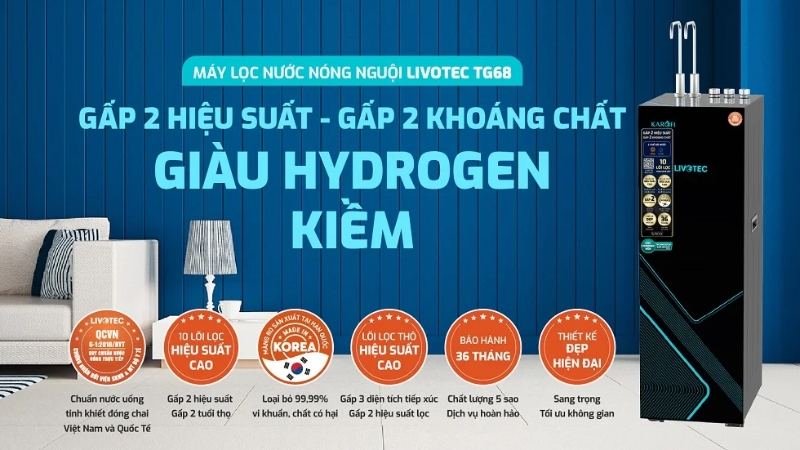 Máy lọc nước nóng nguội Livotec TG68