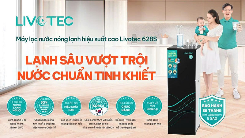 Máy lọc nước nóng lạnh Livotec 628S
