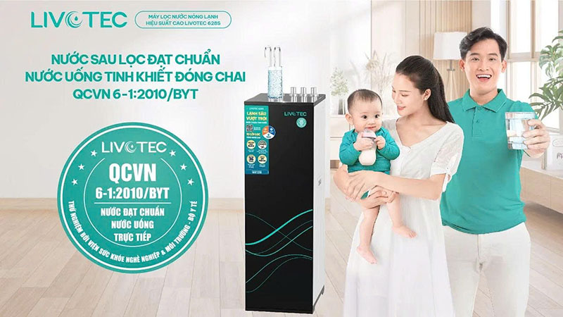 Nước sau lọc đạt chuẩn QCVN 6-1:2010/BYT của Bộ Y tế về nước uống trực tiếp