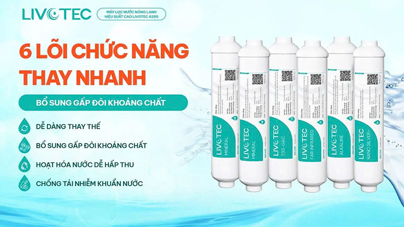 6 lõi chức năng thay nhanh bổ sung các khoáng chất có lợi cho cơ thể
