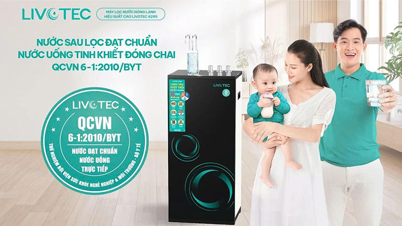 Nước sau lọc đạt chuẩn QCVN 6-1:2010/BYT nước uống đóng chai uống trực tiếp của Bộ Y tế