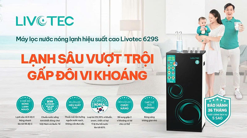 Máy lọc nước nóng lạnh Livotec 629S