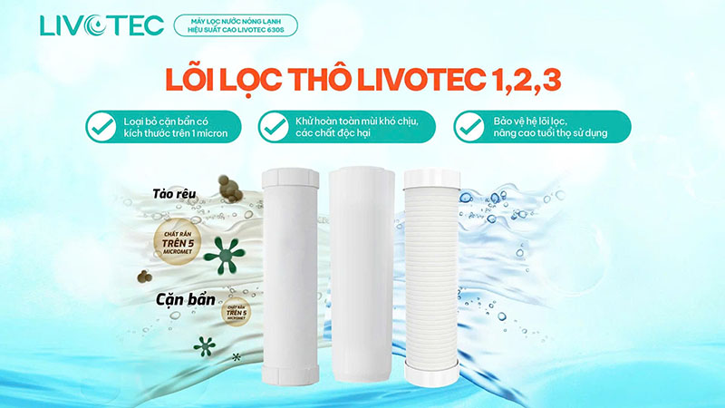 Cụm lõi thô loại bỏ cặn bẩn và khử mùi khó chịu