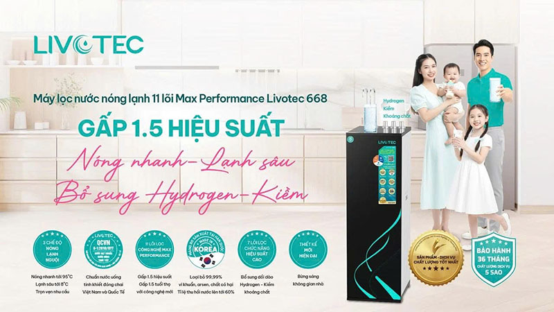 Máy lọc nước nóng lạnh Livotec 668
