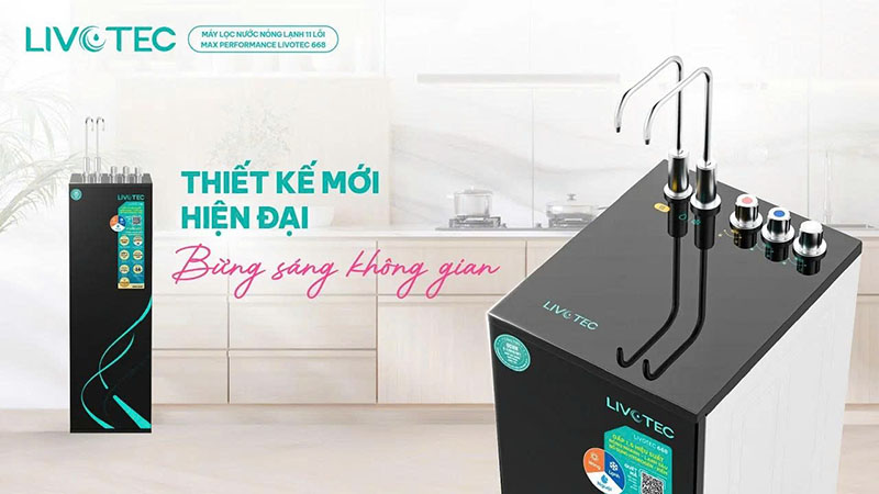 Livotec 668 có thiết kế tủ đứng kính tràn viền hiện đại