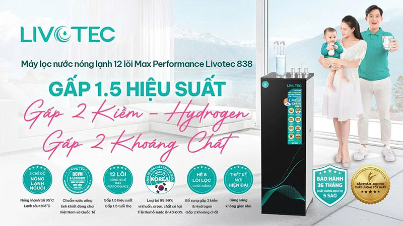 Máy lọc nước nóng lạnh Livotec 838