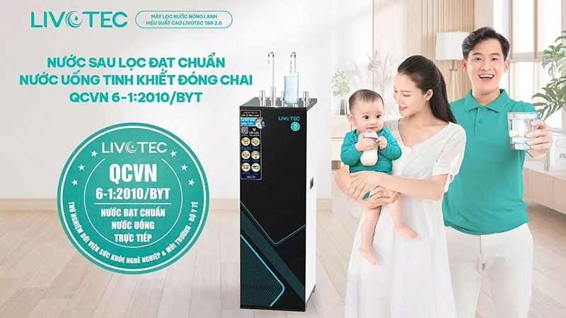 Nước sau lọc đạt chuẩn QCVN 6-1:2010/BYT của Bộ Y tế